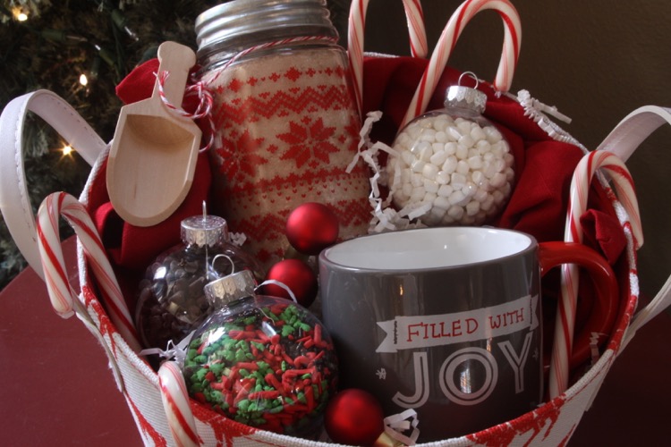 Hot Cocoa Gift Basket with Homemade Hot Cocoa Mix All
