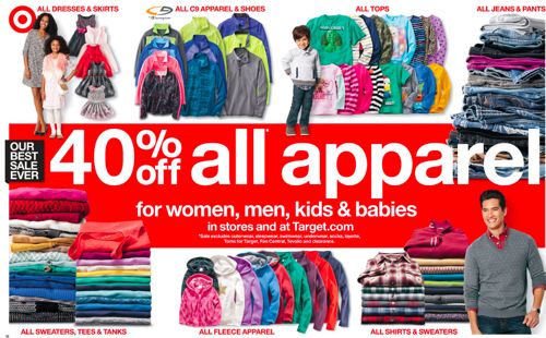 Target 40 off clothing