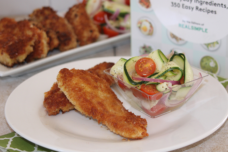 Pan-Fried Chicken Cutlets with Zucchini Salad