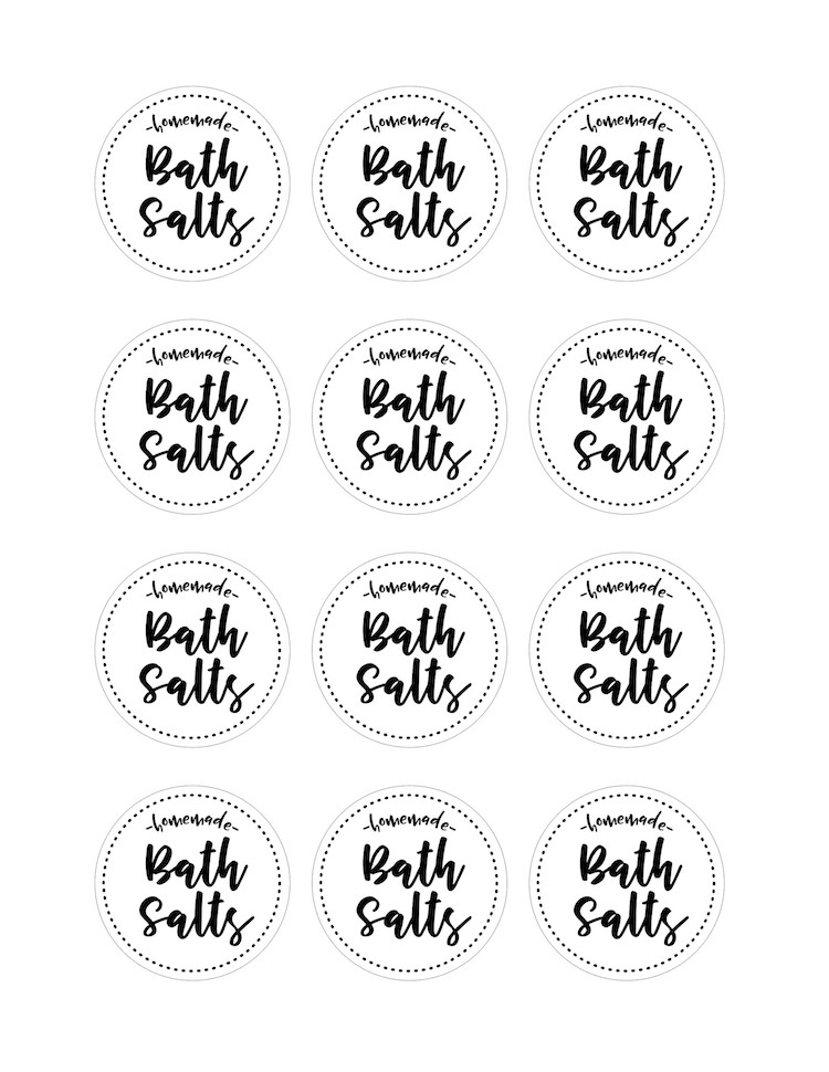 diy homemade bath salts with free printable labels all things target